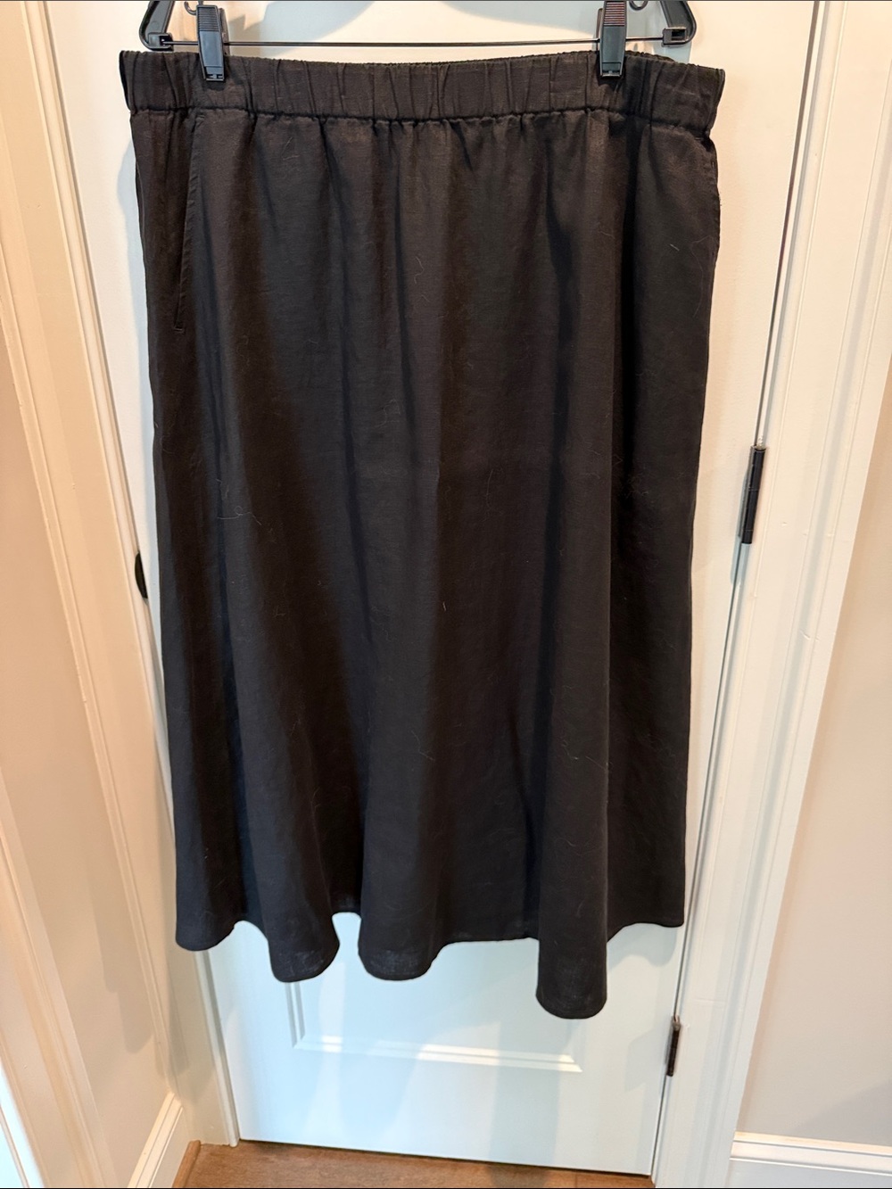 Eileen Fisher Black Maxi pull on Skirt (XL)